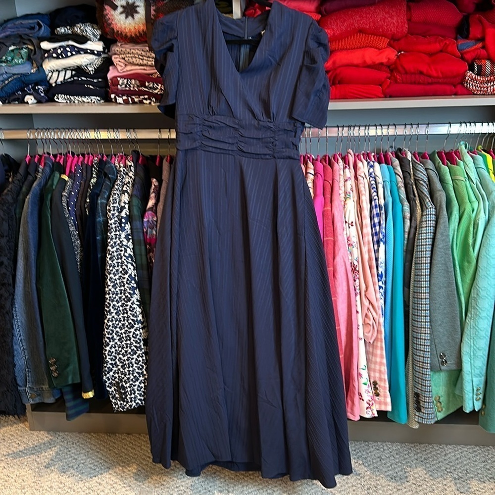 SHEIN navy pinstriped maxi dress size S/ US 4